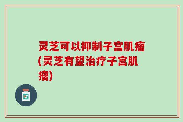 灵芝可以抑制子宫肌瘤(灵芝有望治疗子宫肌瘤)
