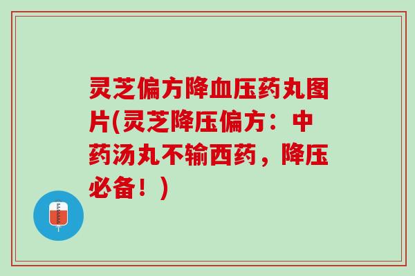 灵芝偏方降血压药丸图片(灵芝降压偏方：中药汤丸不输西药，降压必备！)