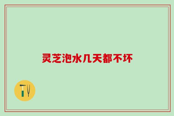 灵芝泡水几天都不坏