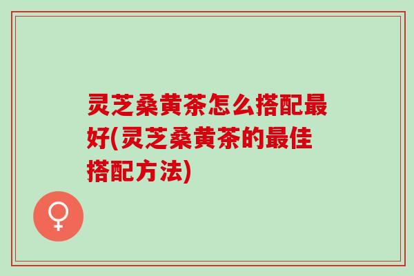 灵芝桑黄茶怎么搭配最好(灵芝桑黄茶的最佳搭配方法)