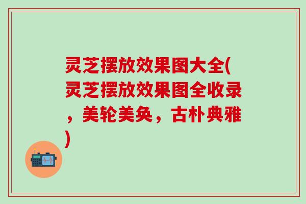 灵芝摆放效果图大全(灵芝摆放效果图全收录，美轮美奂，古朴典雅)