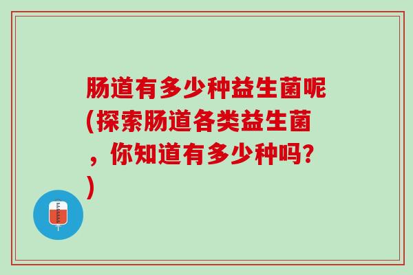 肠道有多少种益生菌呢(探索肠道各类益生菌，你知道有多少种吗？)