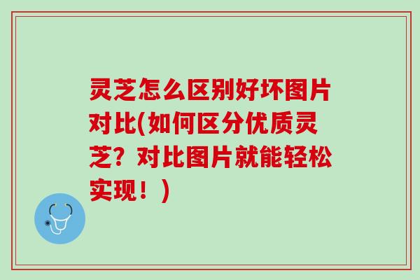 灵芝怎么区别好坏图片对比(如何区分优质灵芝？对比图片就能轻松实现！)