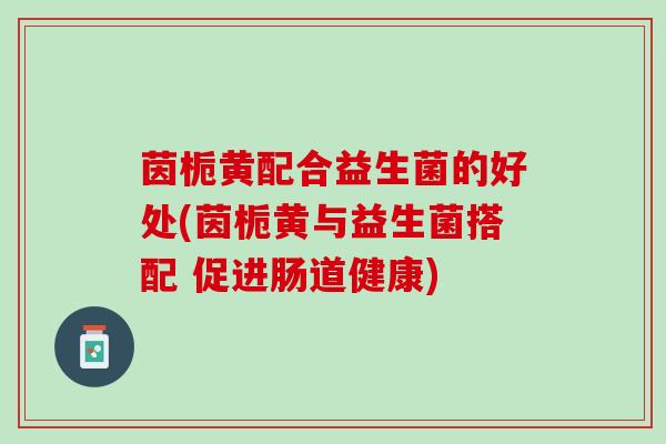 茵栀黄配合益生菌的好处(茵栀黄与益生菌搭配 促进肠道健康)