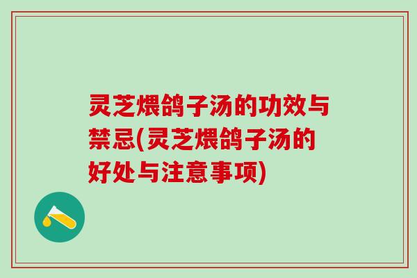 灵芝煨鸽子汤的功效与禁忌(灵芝煨鸽子汤的好处与注意事项)