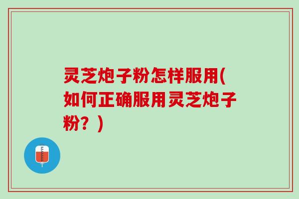 灵芝炮子粉怎样服用(如何正确服用灵芝炮子粉？)