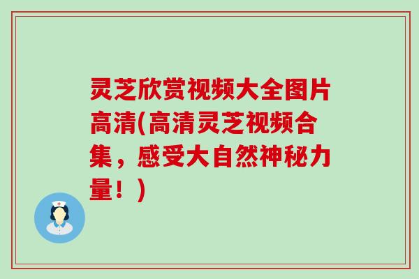 灵芝欣赏视频大全图片高清(高清灵芝视频合集，感受大自然神秘力量！)