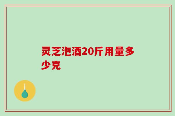 灵芝泡酒20斤用量多少克
