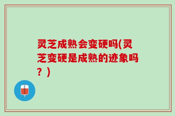 灵芝成熟会变硬吗(灵芝变硬是成熟的迹象吗？)