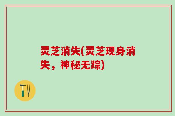 灵芝消失(灵芝现身消失，神秘无踪)