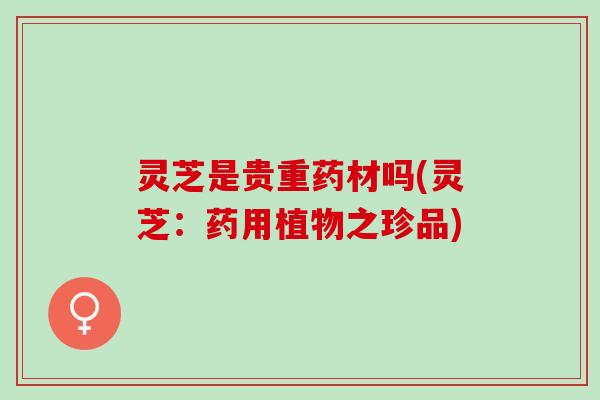 灵芝是贵重药材吗(灵芝：药用植物之珍品)