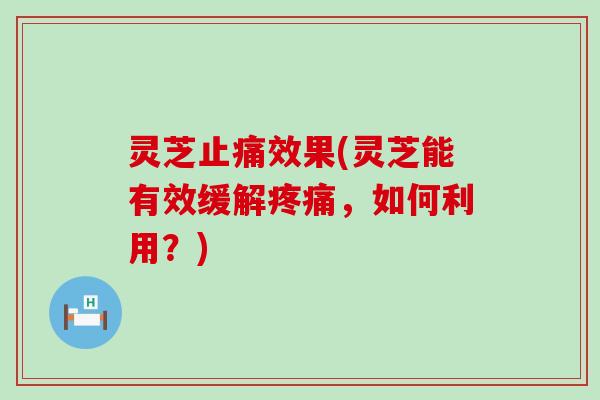 灵芝止痛效果(灵芝能有效缓解疼痛，如何利用？)