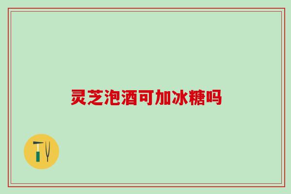 灵芝泡酒可加冰糖吗