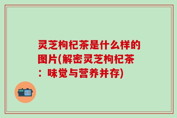 灵芝枸杞茶是什么样的图片(解密灵芝枸杞茶：味觉与营养并存)