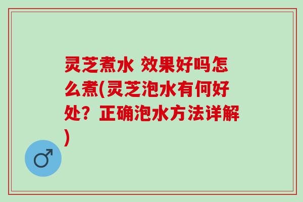 灵芝煮水 效果好吗怎么煮(灵芝泡水有何好处？正确泡水方法详解)