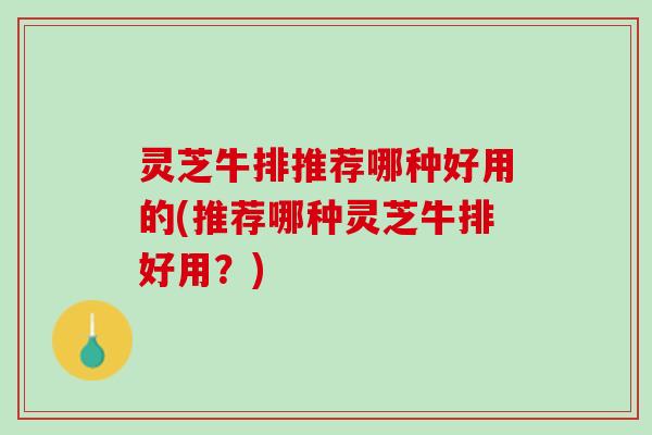 灵芝牛排推荐哪种好用的(推荐哪种灵芝牛排好用？)