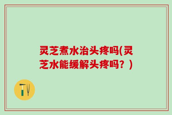 灵芝煮水治头疼吗(灵芝水能缓解头疼吗？)
