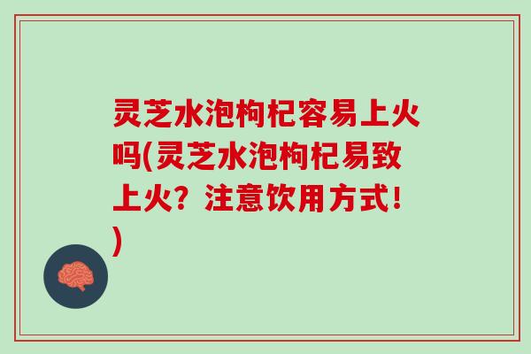灵芝水泡枸杞容易上火吗(灵芝水泡枸杞易致上火？注意饮用方式！)
