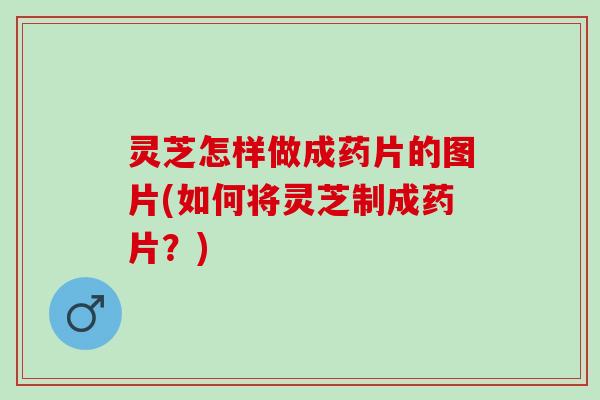 灵芝怎样做成药片的图片(如何将灵芝制成药片？)