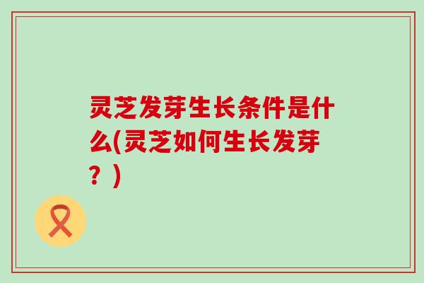 灵芝发芽生长条件是什么(灵芝如何生长发芽？)