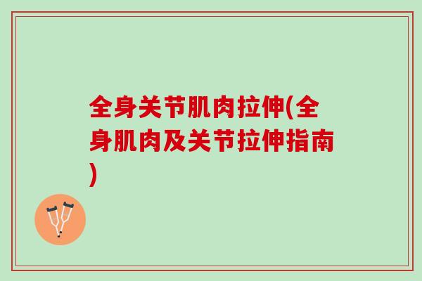 全身关节肌肉拉伸(全身肌肉及关节拉伸指南)