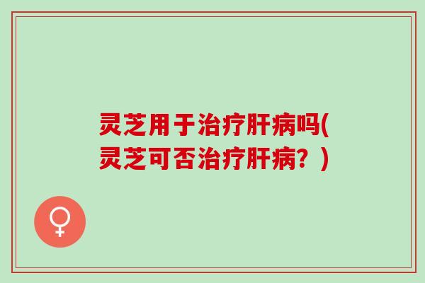 灵芝用于治疗肝病吗(灵芝可否治疗肝病？)
