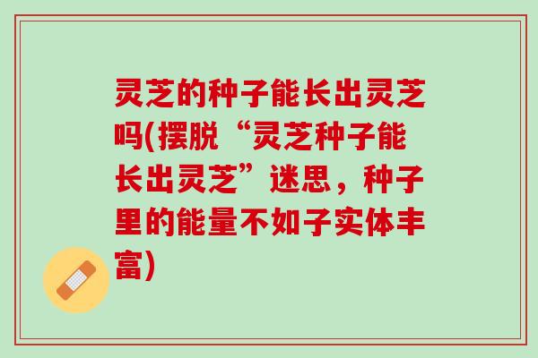 灵芝的种子能长出灵芝吗(摆脱“灵芝种子能长出灵芝”迷思，种子里的能量不如子实体丰富)
