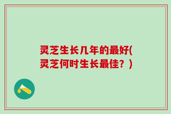 灵芝生长几年的最好(灵芝何时生长最佳？)