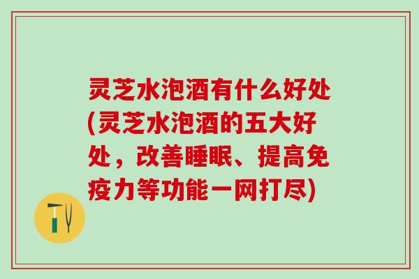 灵芝水泡酒有什么好处(灵芝水泡酒的五大好处，改善睡眠、提高免疫力等功能一网打尽)