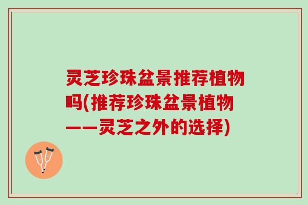 灵芝珍珠盆景推荐植物吗(推荐珍珠盆景植物——灵芝之外的选择)