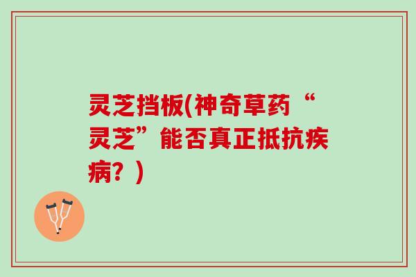 灵芝挡板(神奇草药“灵芝”能否真正抵抗疾病？)