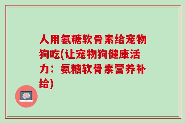 人用氨糖软骨素给宠物狗吃(让宠物狗健康活力：氨糖软骨素营养补给)