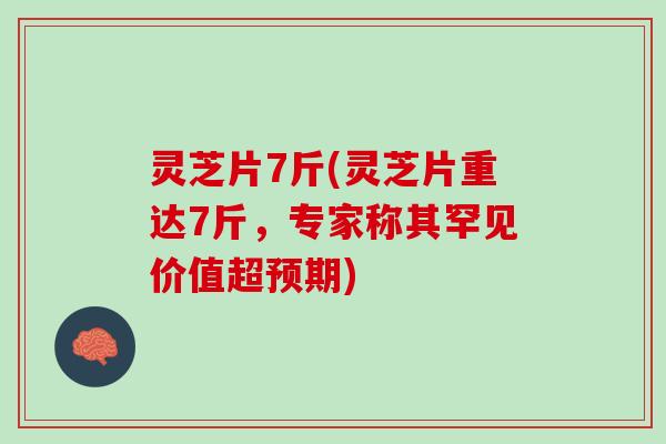 灵芝片7斤(灵芝片重达7斤，专家称其罕见价值超预期)