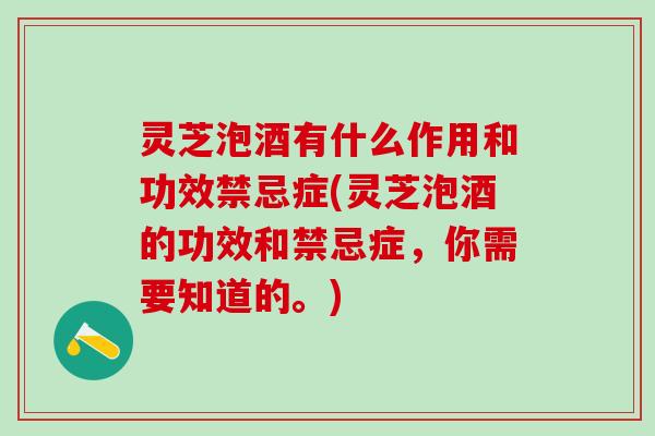 灵芝泡酒有什么作用和功效禁忌症(灵芝泡酒的功效和禁忌症，你需要知道的。)