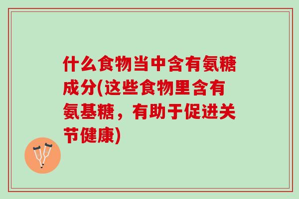 什么食物当中含有氨糖成分(这些食物里含有氨基糖，有助于促进关节健康)