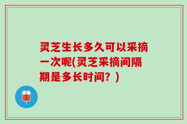 灵芝生长多久可以采摘一次呢(灵芝采摘间隔期是多长时间？)