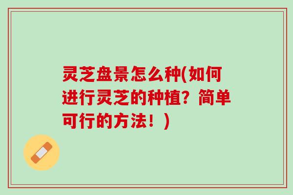 灵芝盘景怎么种(如何进行灵芝的种植？简单可行的方法！)