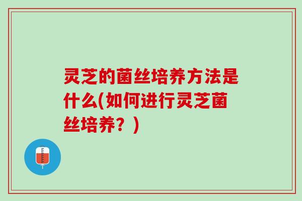 灵芝的菌丝培养方法是什么(如何进行灵芝菌丝培养？)