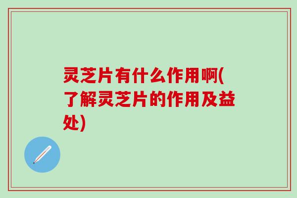 灵芝片有什么作用啊(了解灵芝片的作用及益处)