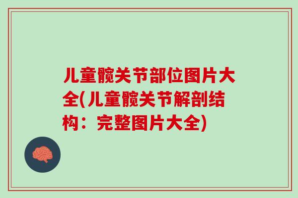儿童髋关节部位图片大全(儿童髋关节解剖结构：完整图片大全)