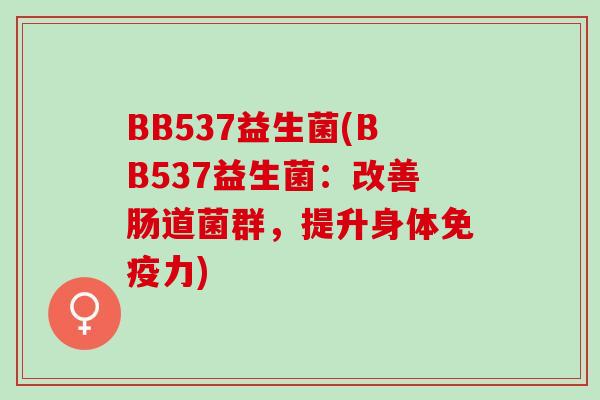 BB537益生菌(BB537益生菌：改善肠道菌群，提升身体免疫力)