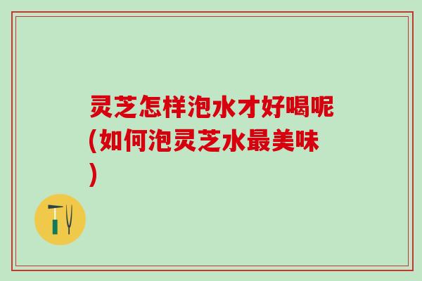 灵芝怎样泡水才好喝呢(如何泡灵芝水最美味)