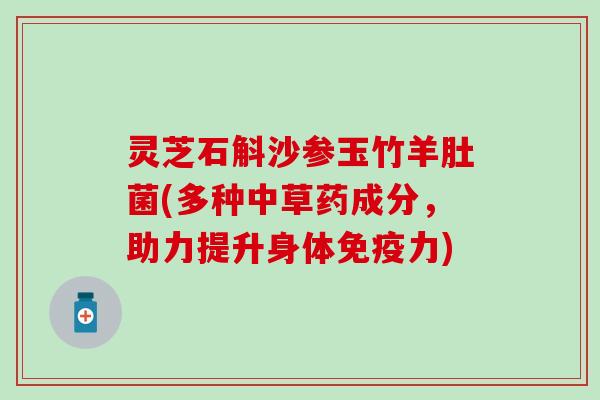 灵芝石斛沙参玉竹羊肚菌(多种中草药成分，助力提升身体免疫力)