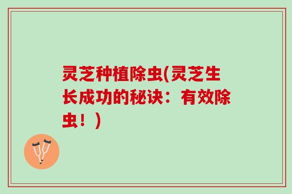 灵芝种植除虫(灵芝生长成功的秘诀：有效除虫！)