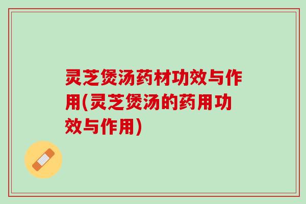 灵芝煲汤药材功效与作用(灵芝煲汤的药用功效与作用)