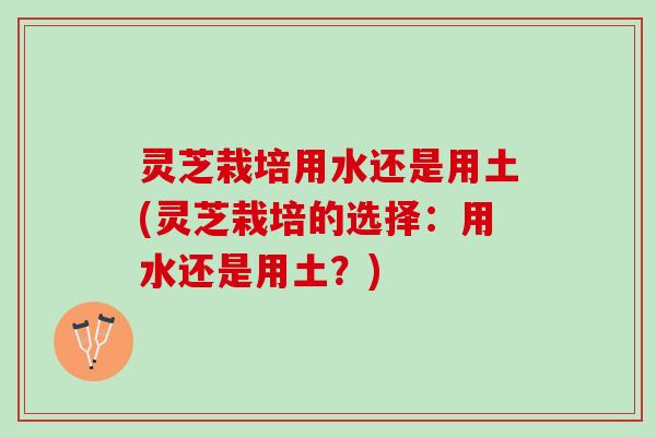 灵芝栽培用水还是用土(灵芝栽培的选择：用水还是用土？)