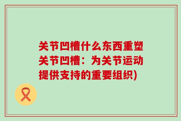 关节凹槽什么东西重塑关节凹槽：为关节运动提供支持的重要组织)