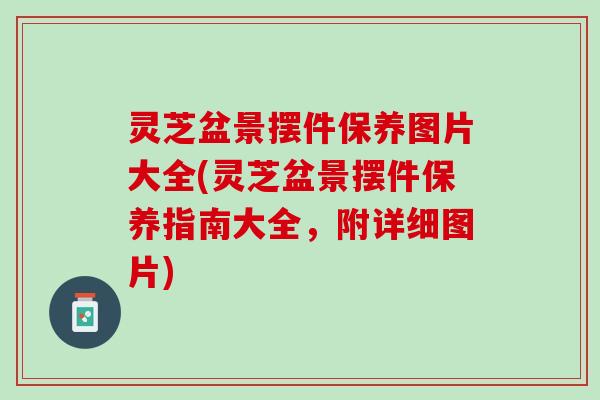 灵芝盆景摆件保养图片大全(灵芝盆景摆件保养指南大全，附详细图片)