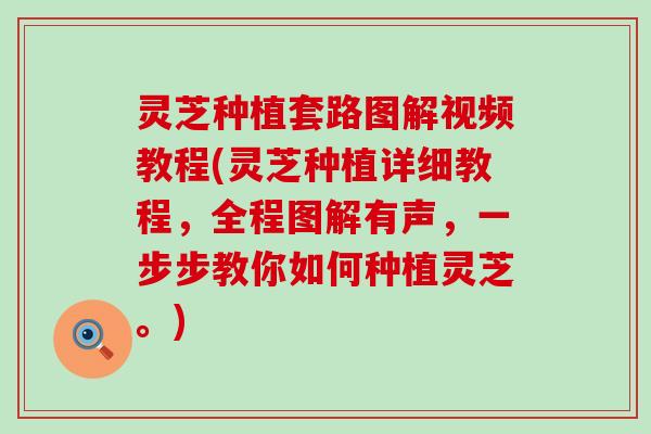灵芝种植套路图解视频教程(灵芝种植详细教程，全程图解有声，一步步教你如何种植灵芝。)