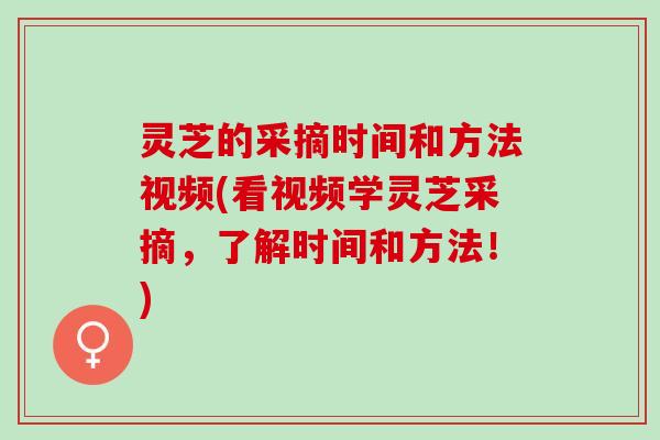 灵芝的采摘时间和方法视频(看视频学灵芝采摘，了解时间和方法！)